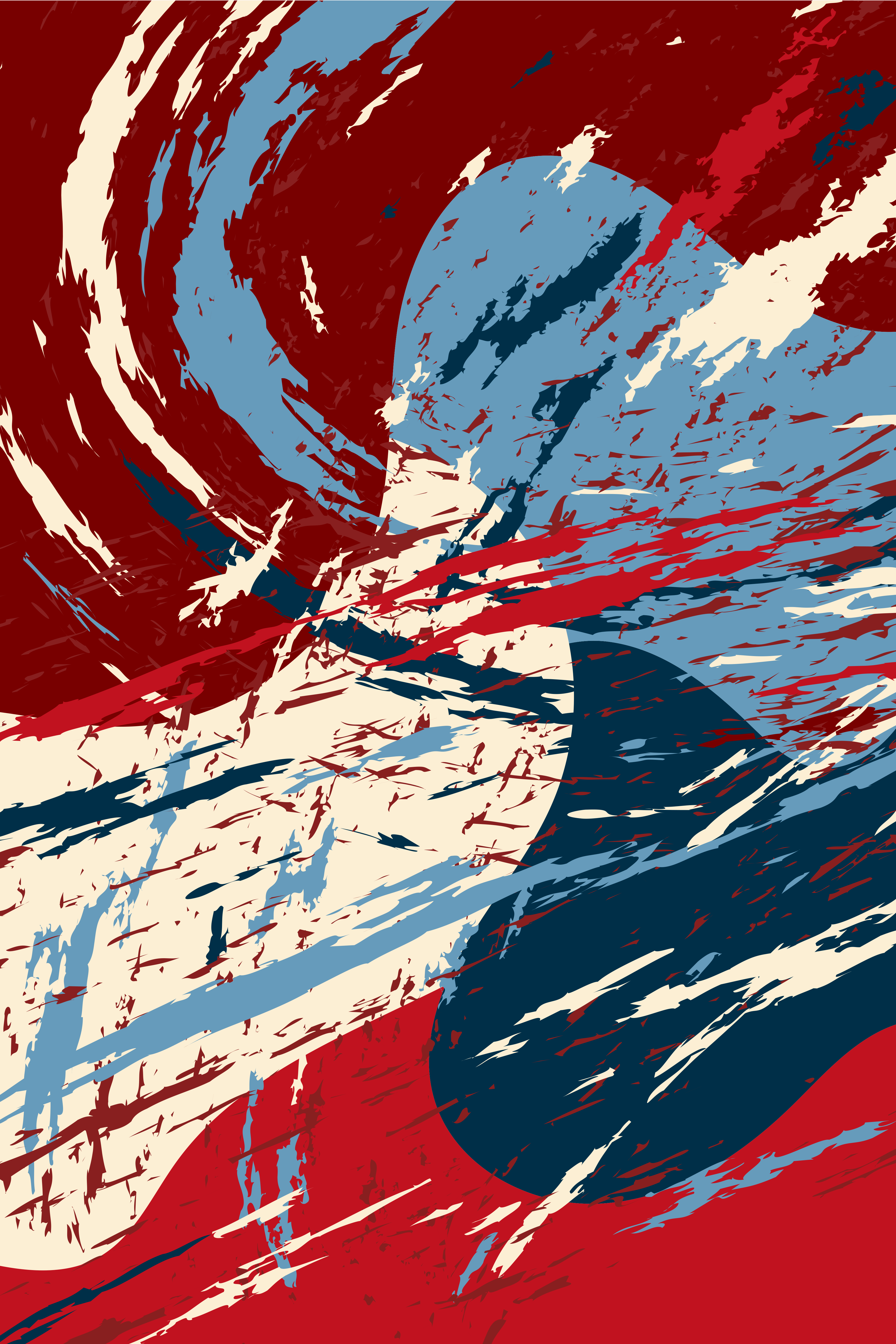 Vinyl Decal, Brush Strokes Art. (5" x 7")