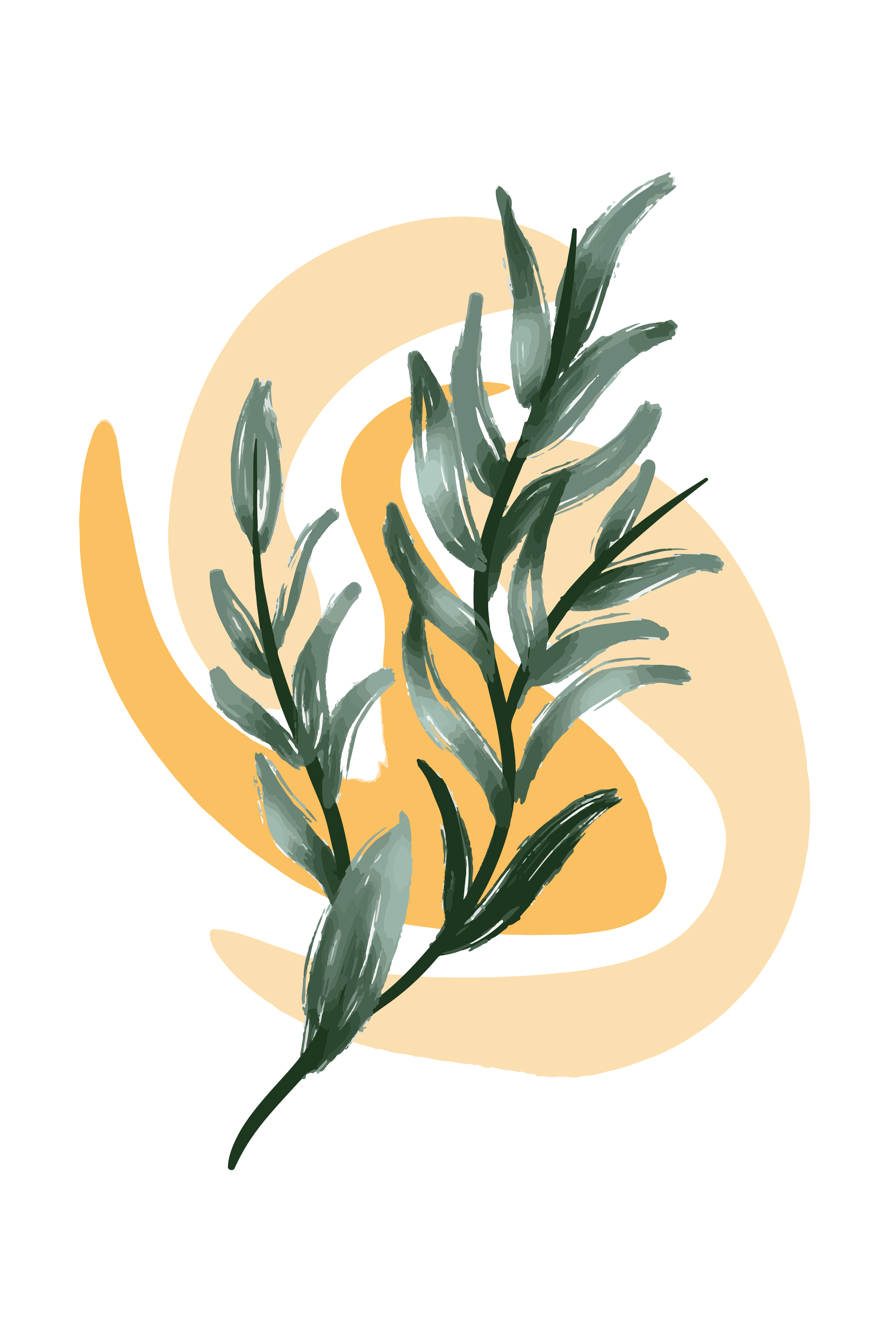 Vinyl Decal, Minimalist Tropical Plant Art.. (5" x 7")