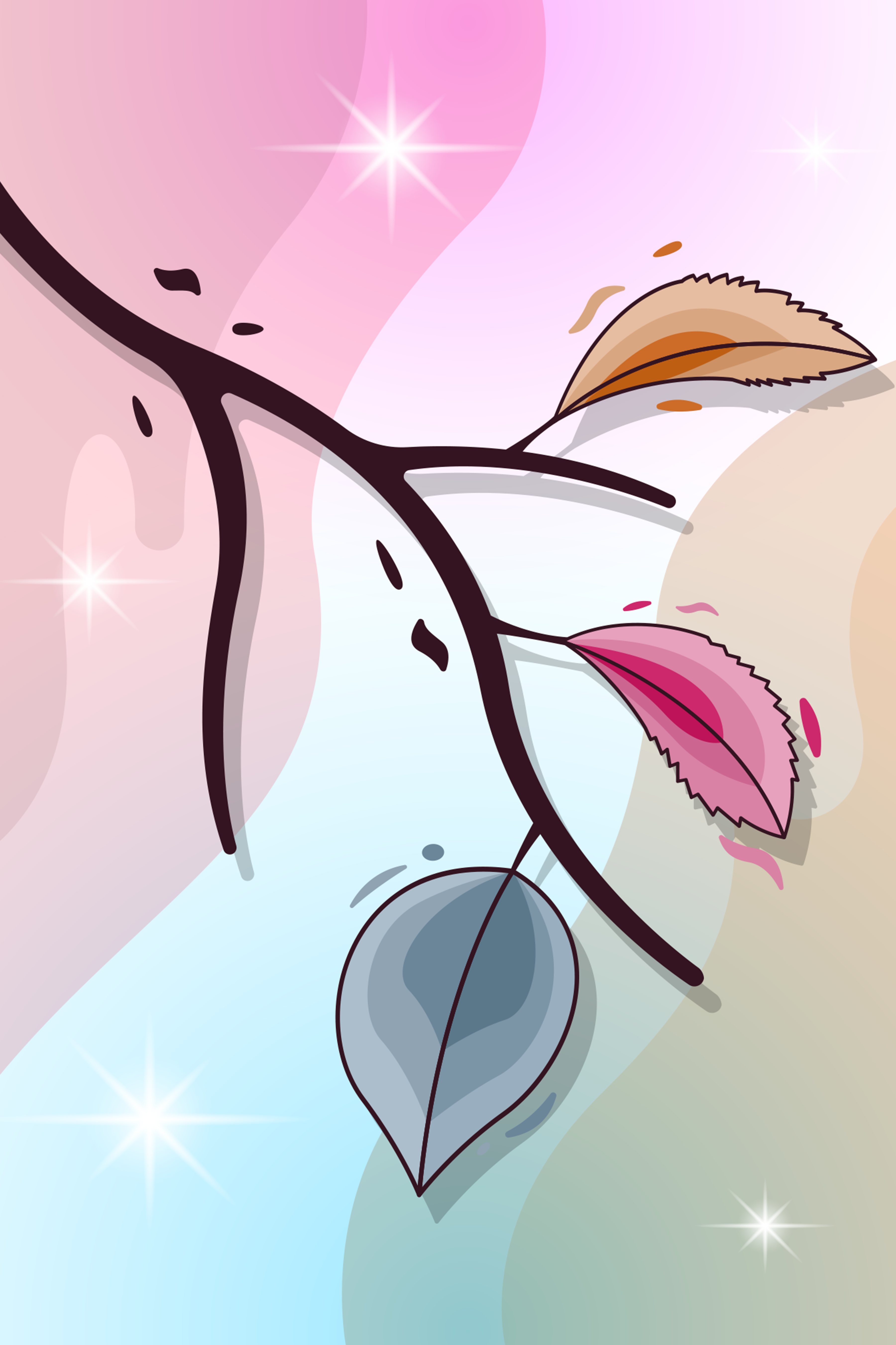 Vinyl Decal, Abstract Floral Accent. (5" x 7")