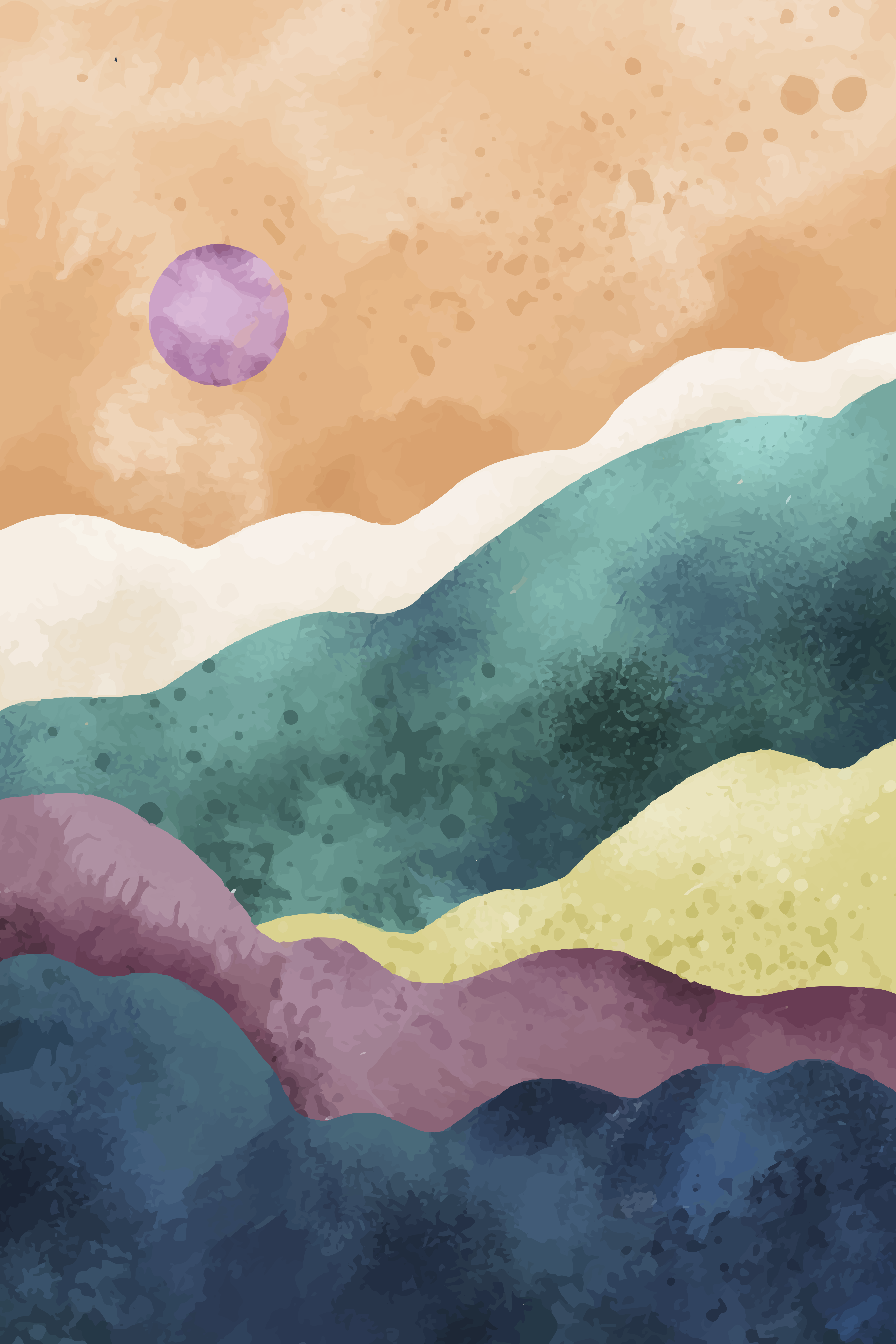 Vinyl Decal, Abstract Watercolor Design. (5" x 7")