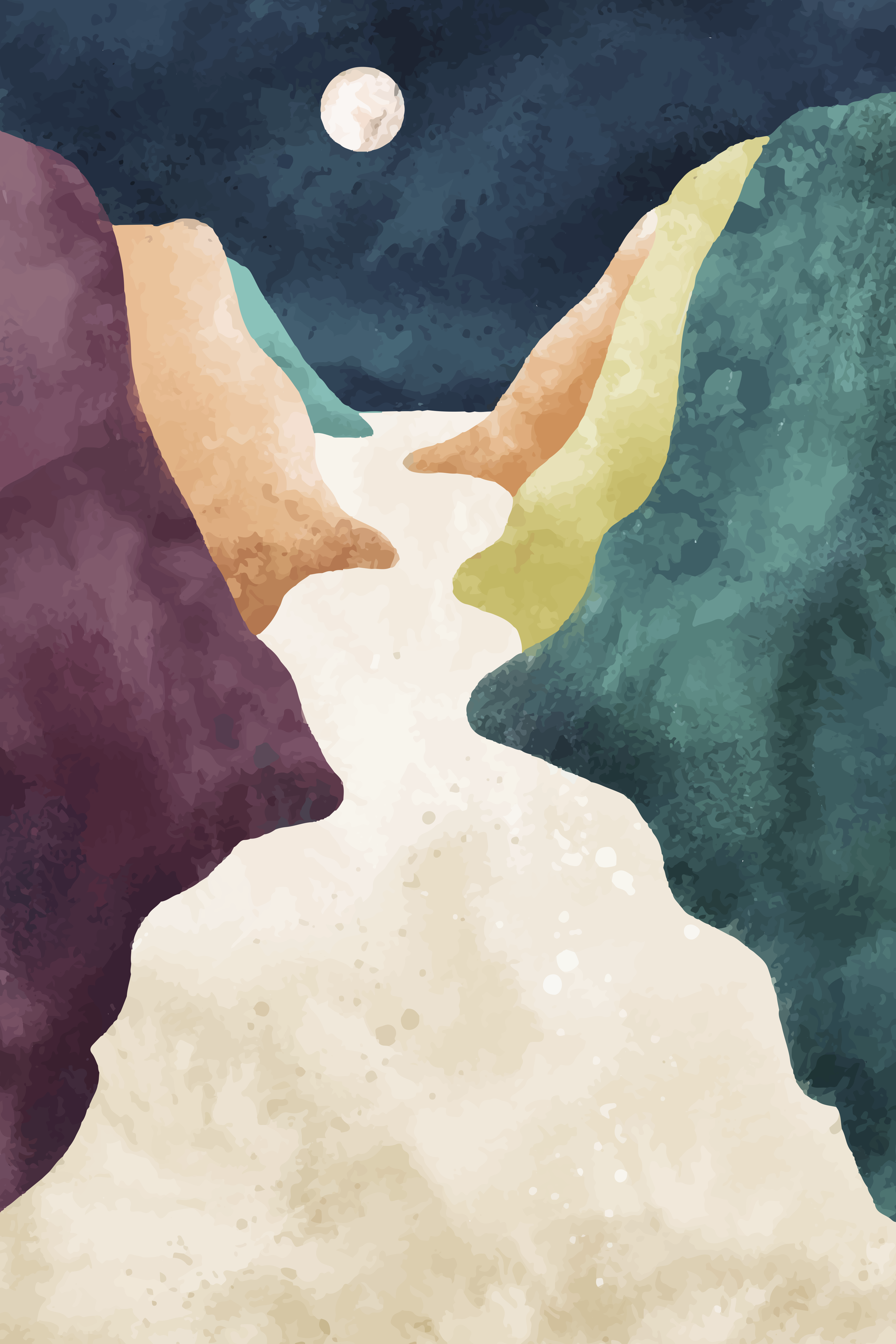 Vinyl Decal, Abstract Watercolor Design.. (5" x 7")