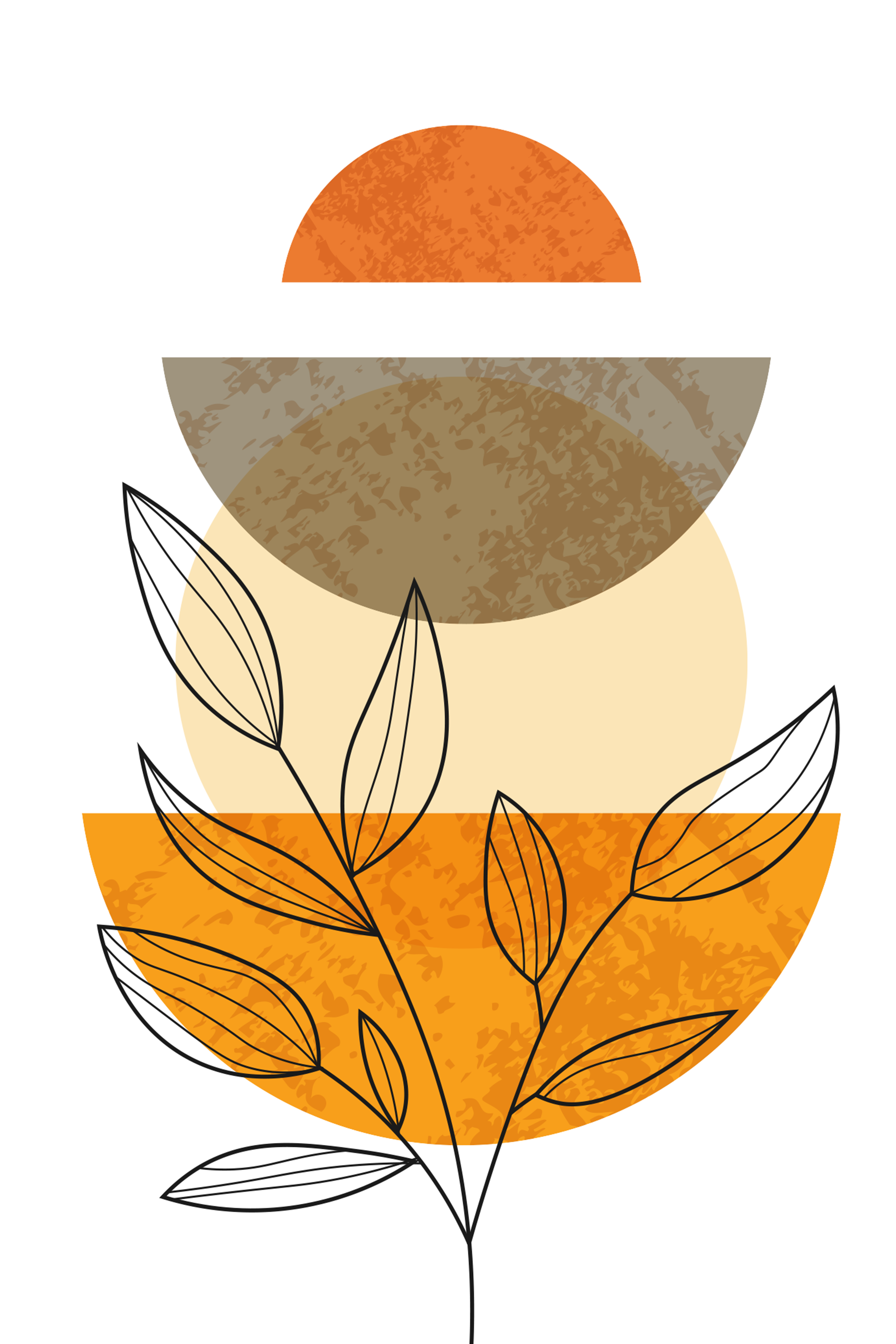 Vinyl Decal, Abstract Botanical Art (5" x 7")