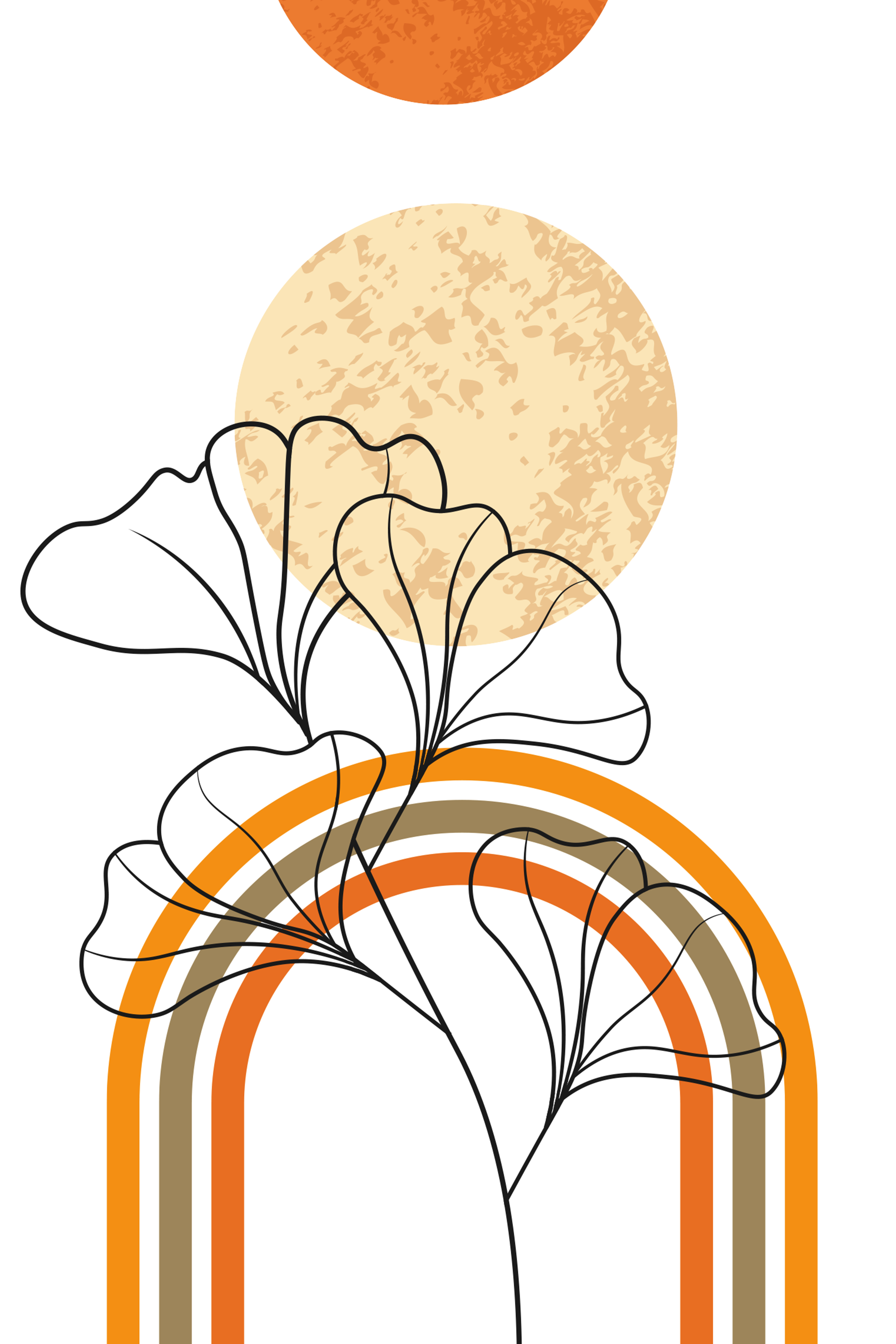Vinyl Decal, Abstract Botanical Art. (5" x 7")