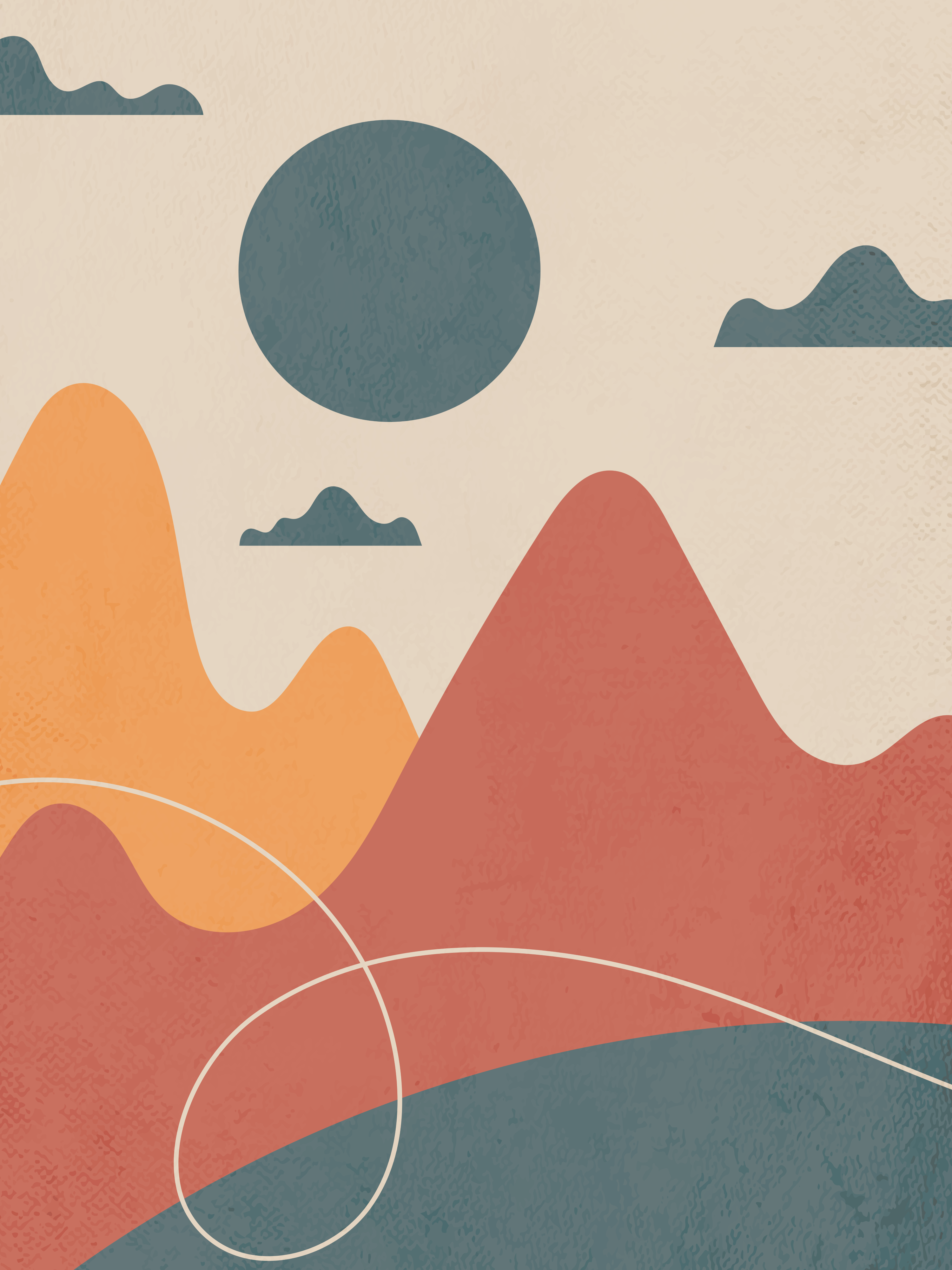 Vinyl Decal, Retro Desert Horizon (5" x 7")