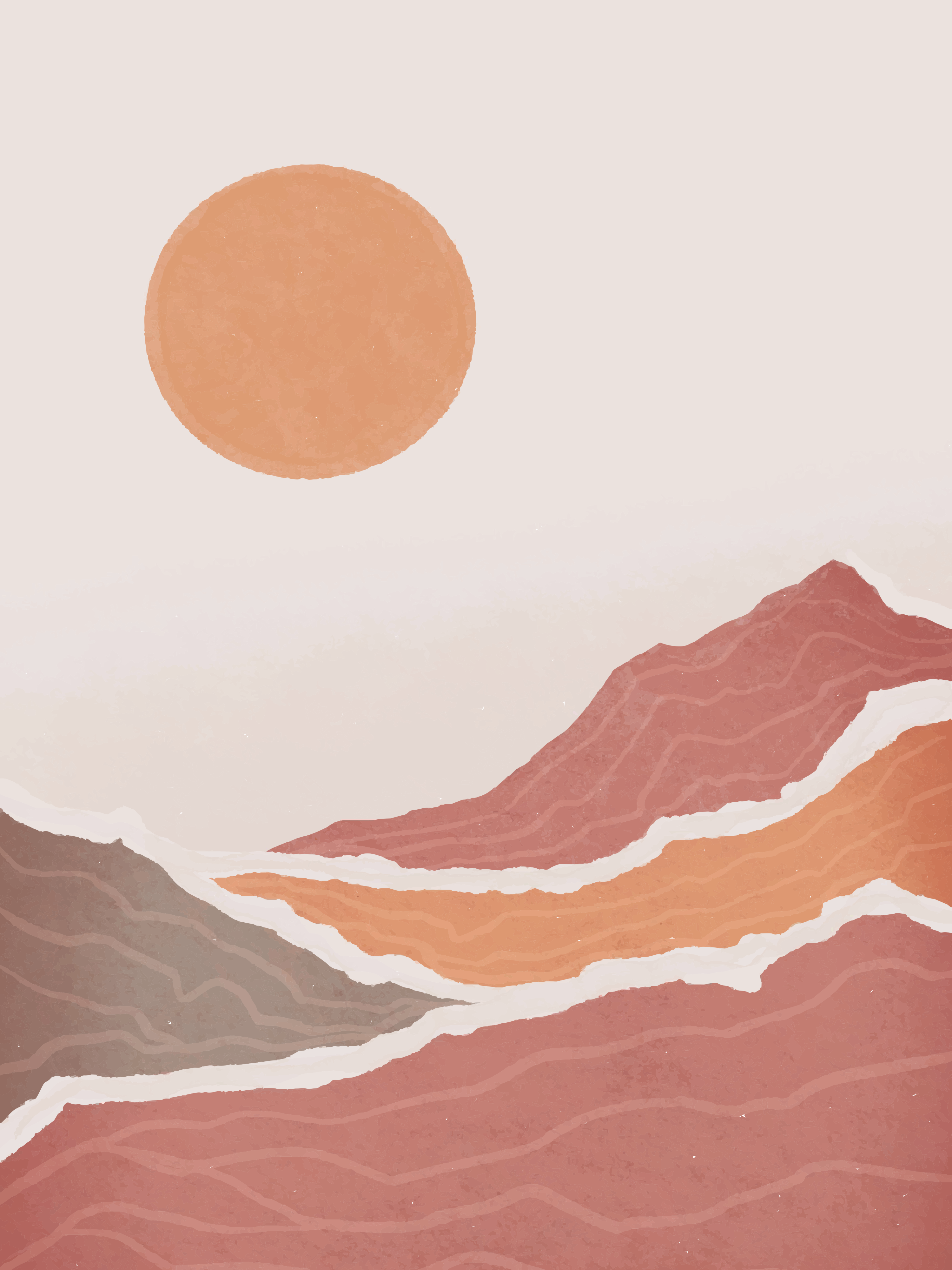 Vinyl Decal, Layered Desert Hills (5" x 7")