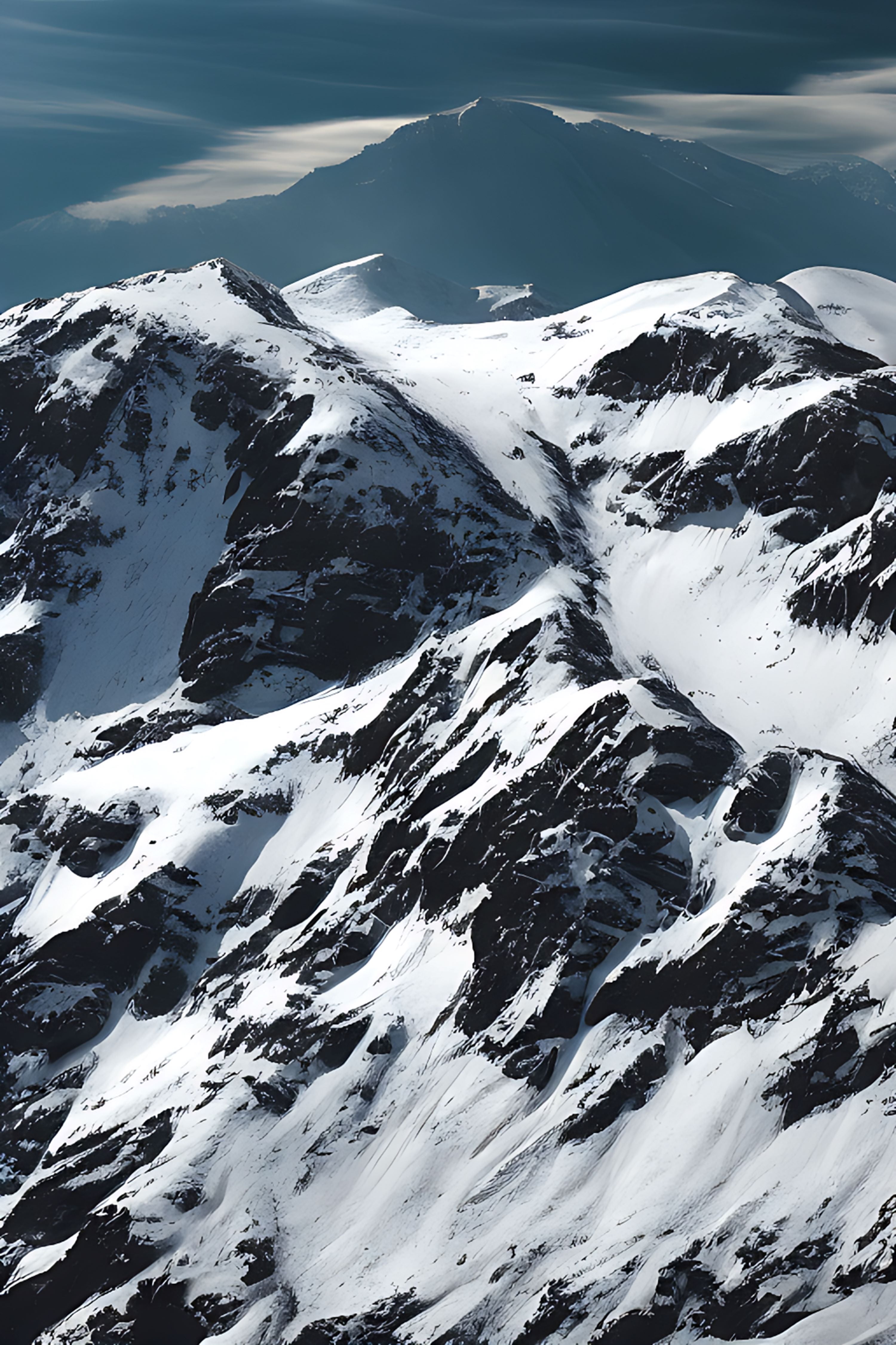 Vinyl Decal, Dramatic White Peaks (5" x 7")