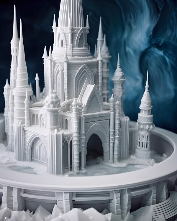 Vinyl Decal, Detailed Fairytale Castle Model Replica White (5" x 7")