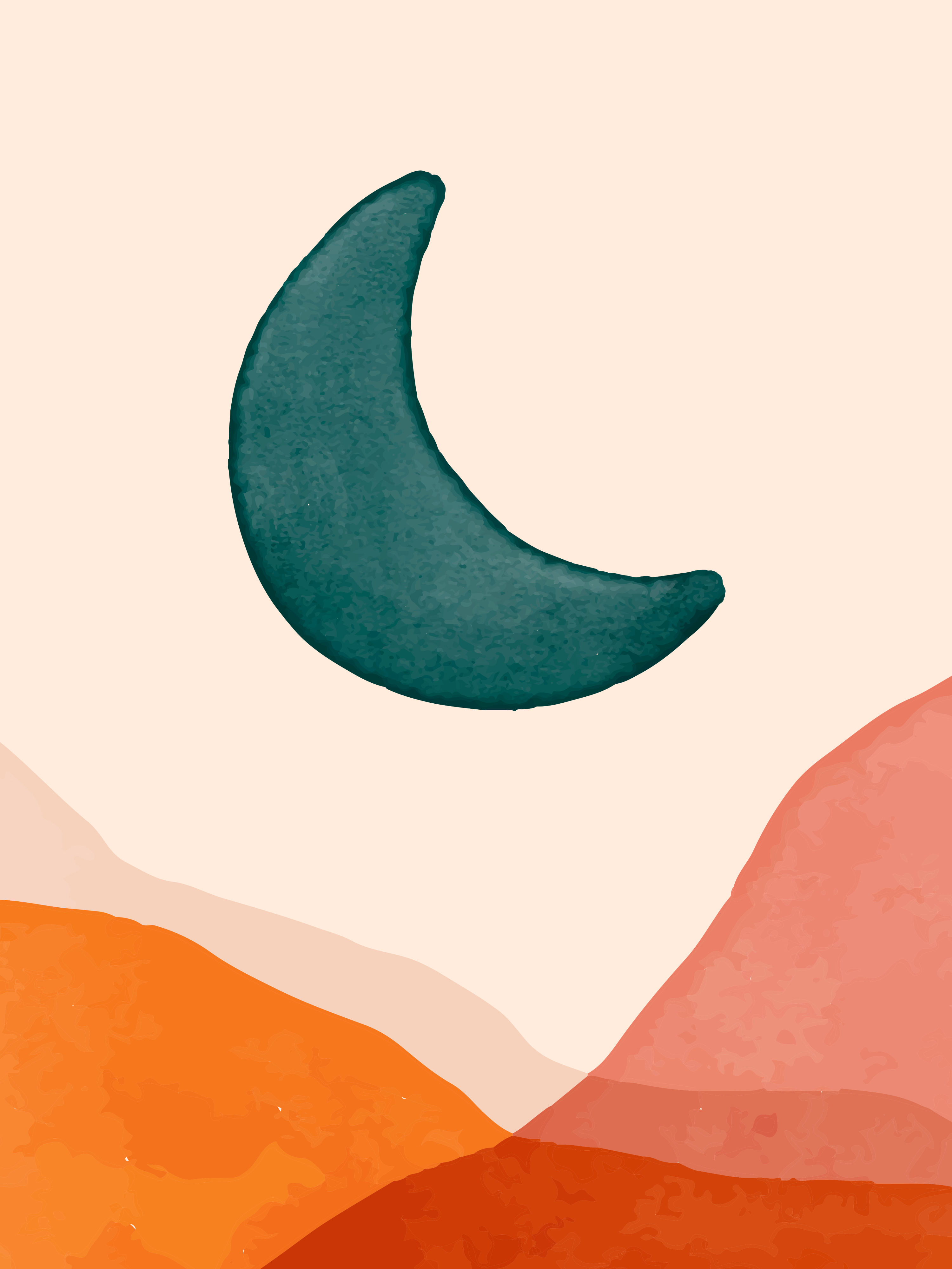 Vinyl Decal, Abstract Desert Moon (5" x 7")