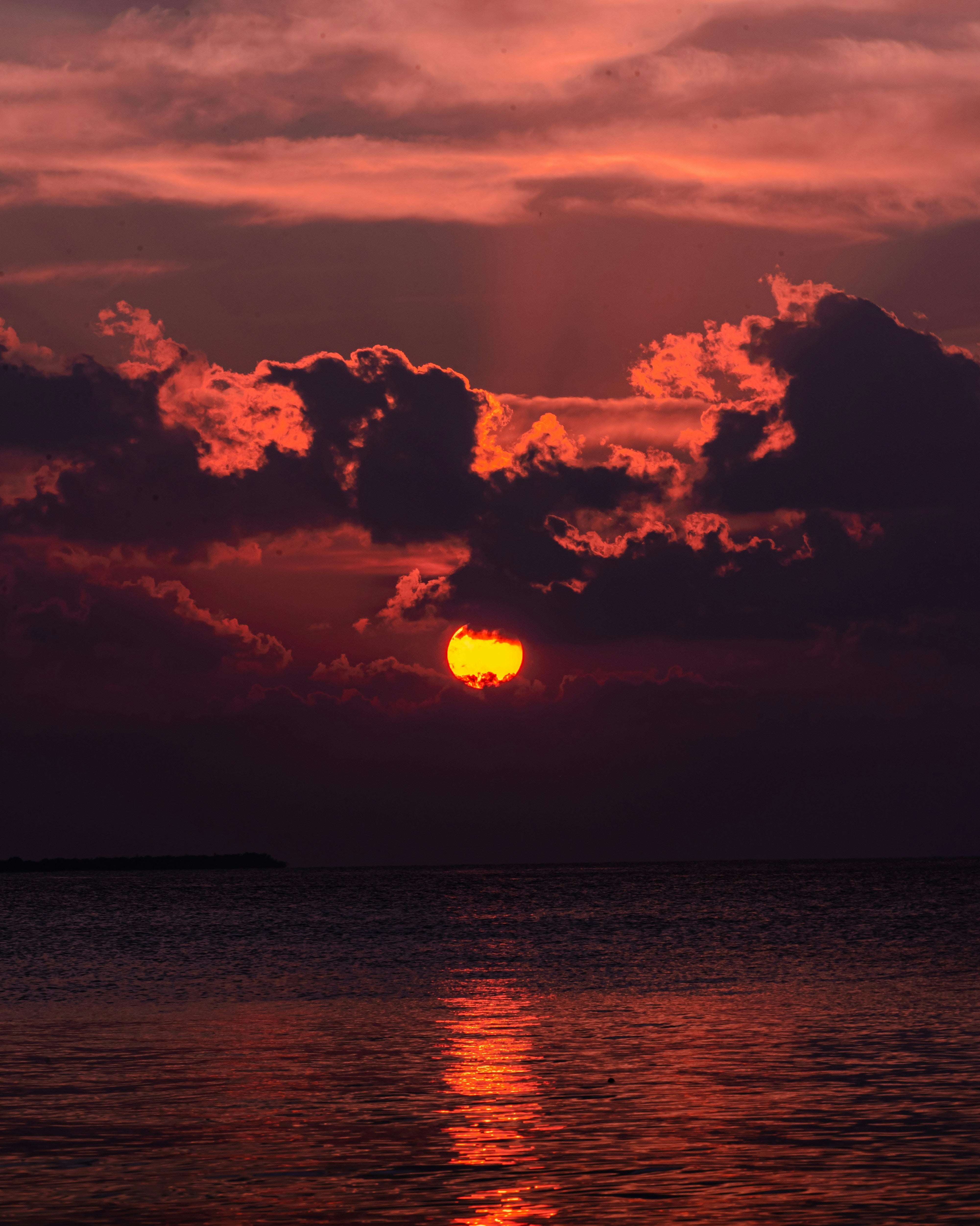 Vinyl Decal, Deep Red Sunset (5" x 7")