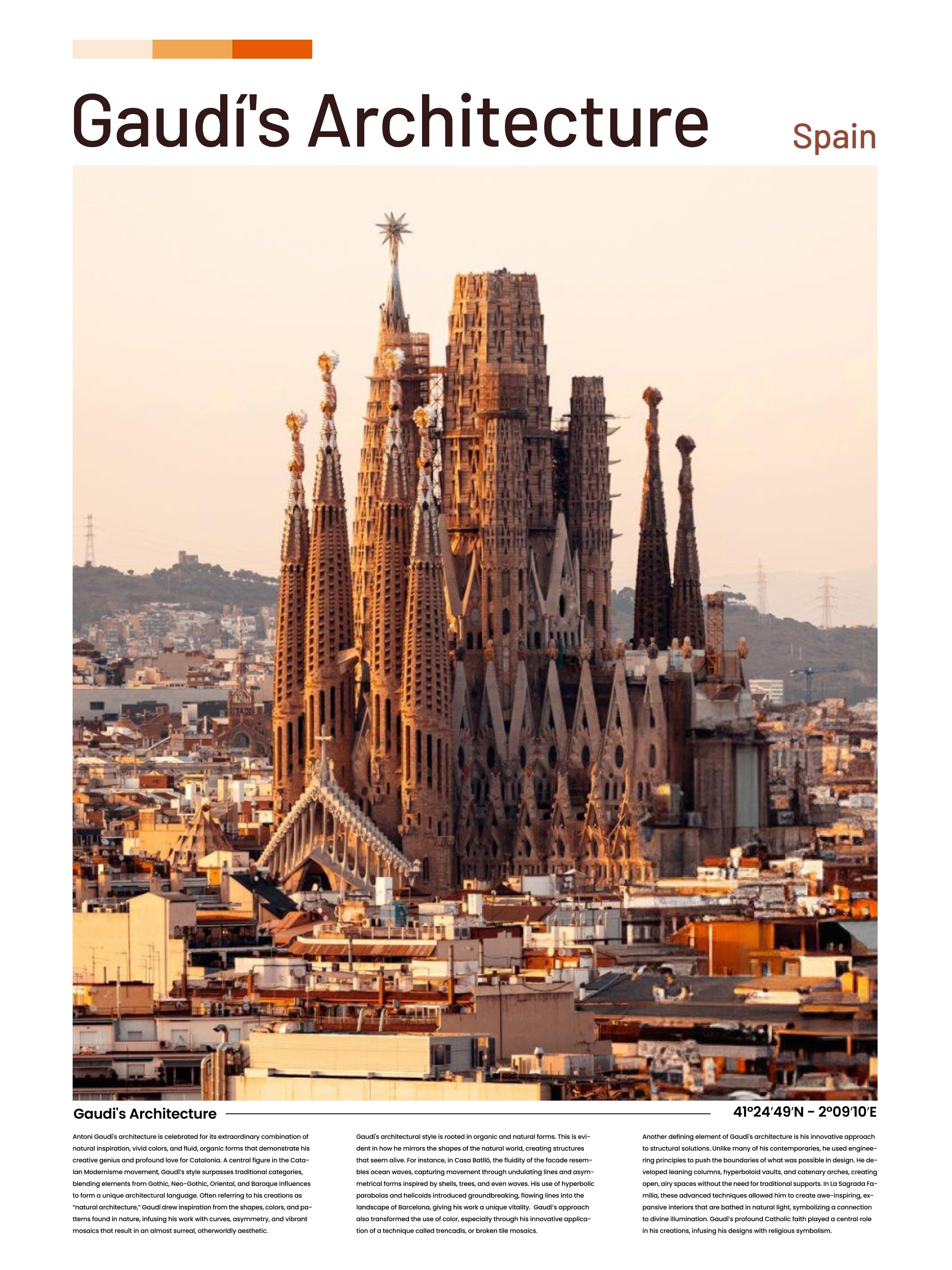 Vinyl Decal, Gaudi's Architecture (5" x 7")