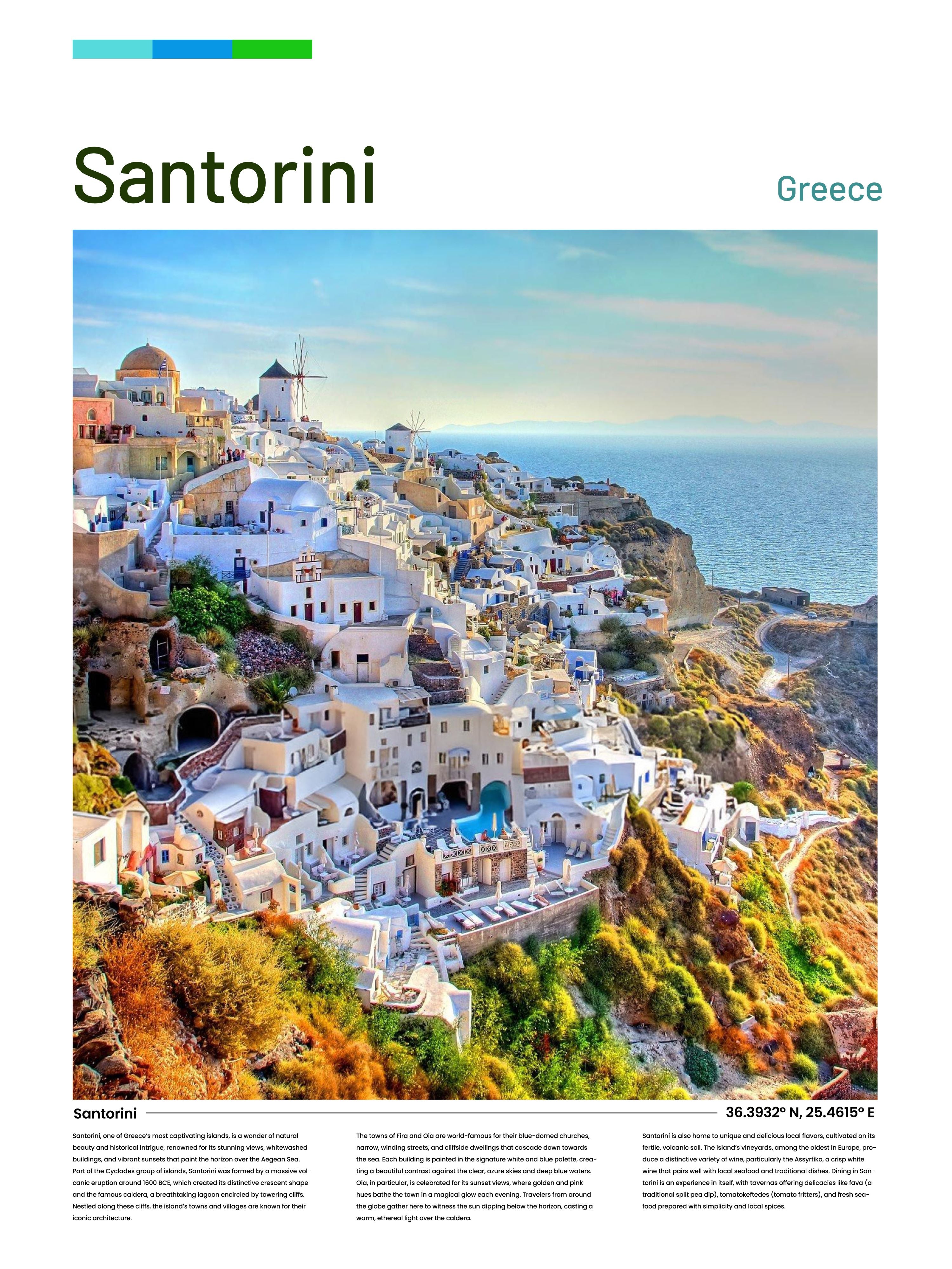 Vinyl Decal, Santorini (5" x 7")