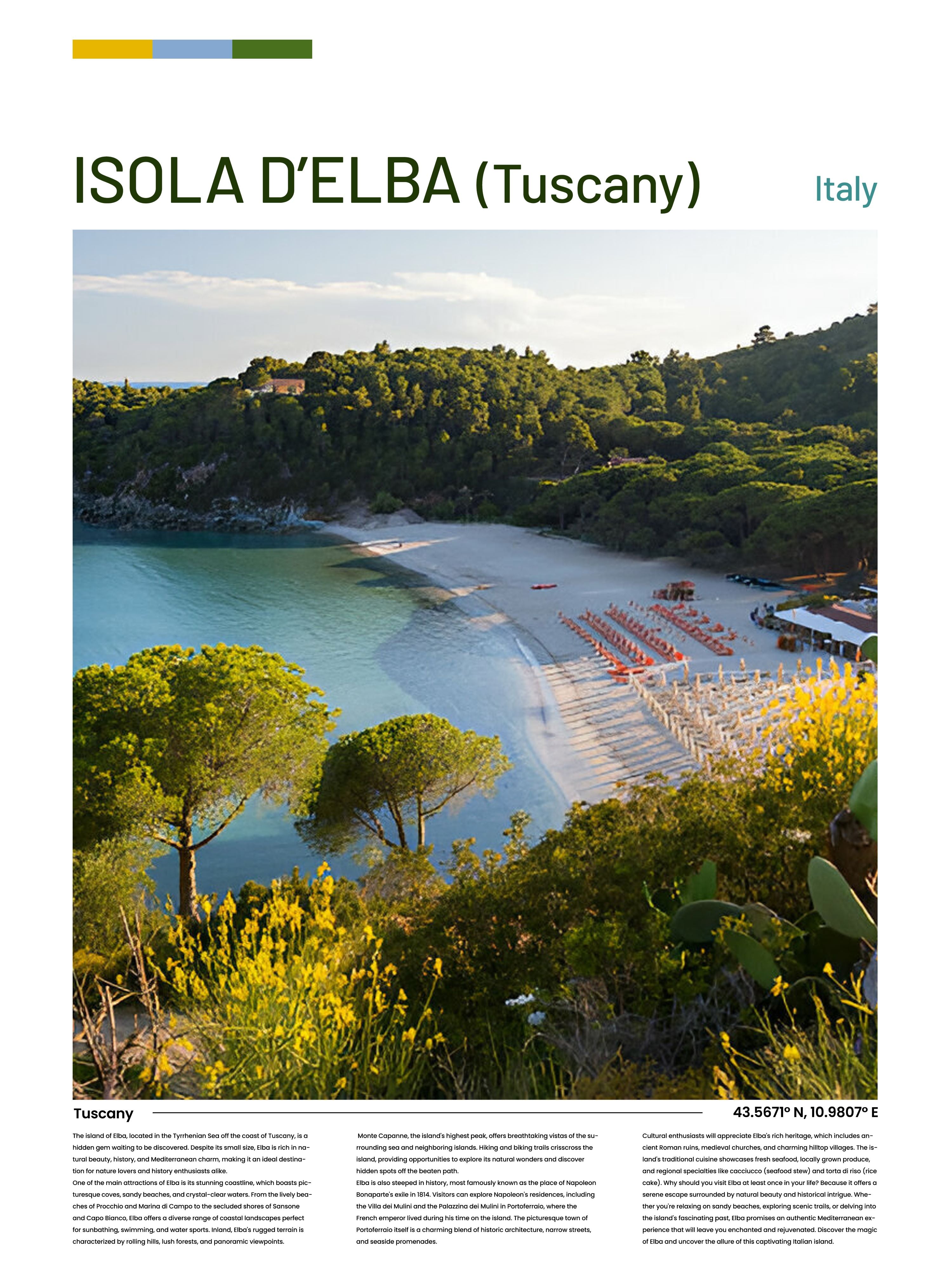 Vinyl Decal, Isola d'Elba (5" x 7")