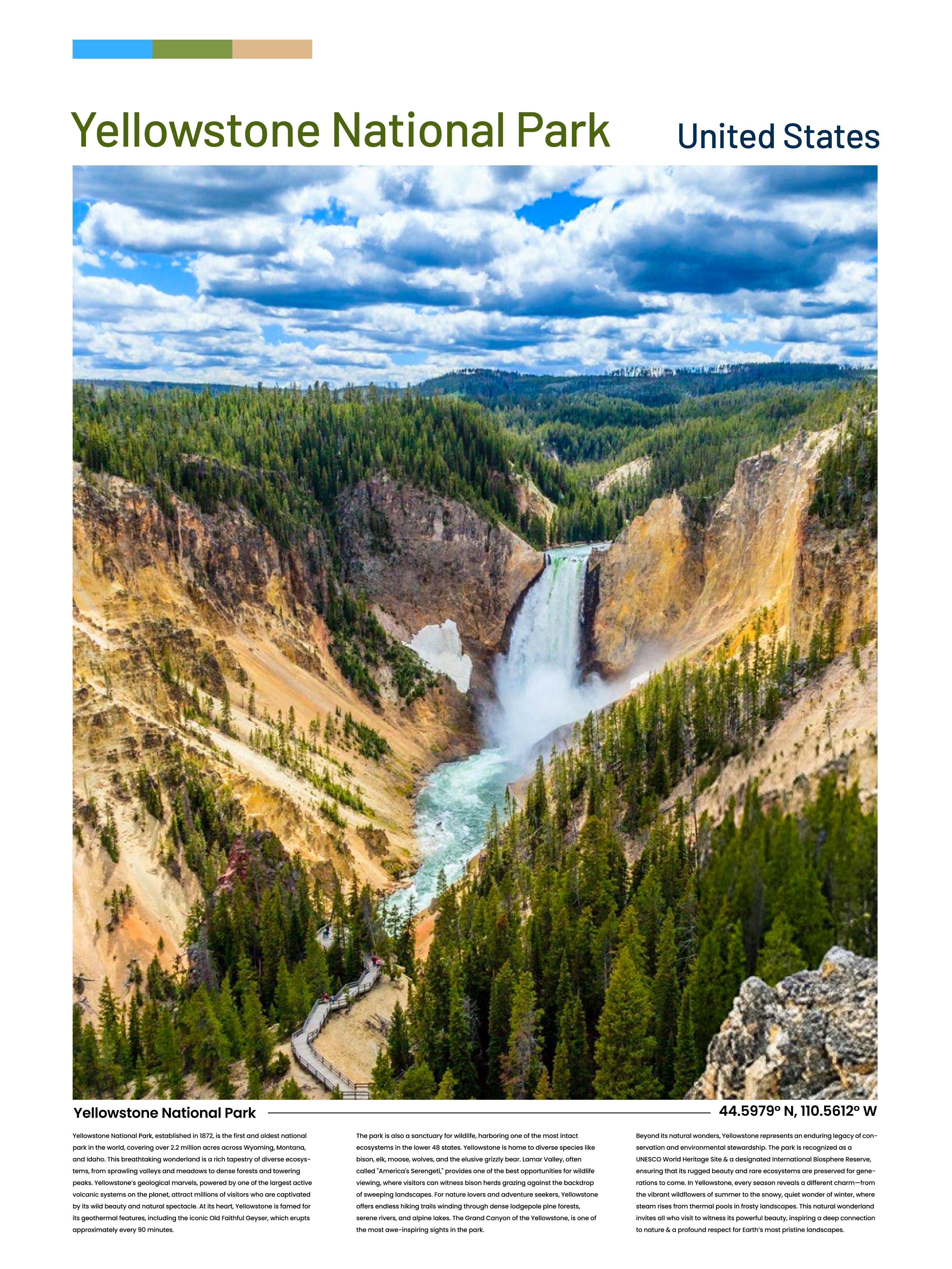 Vinyl Decal, Yellowstone National Park (5" x 7")