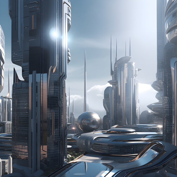 Vinyl Decal, Futuristic Urban Design Sci-Fi Architecture Advanced Concepts Cityscape Artwork Print (