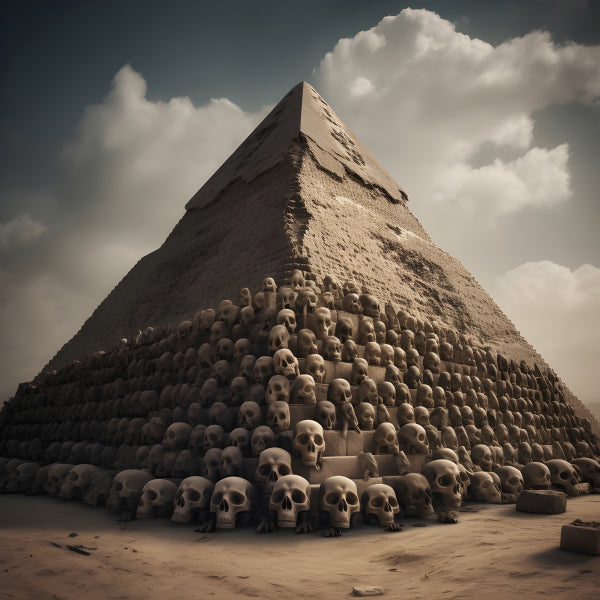 Vinyl Decal, Gothic Pyramid of Skulls Art Print (5" x 7")