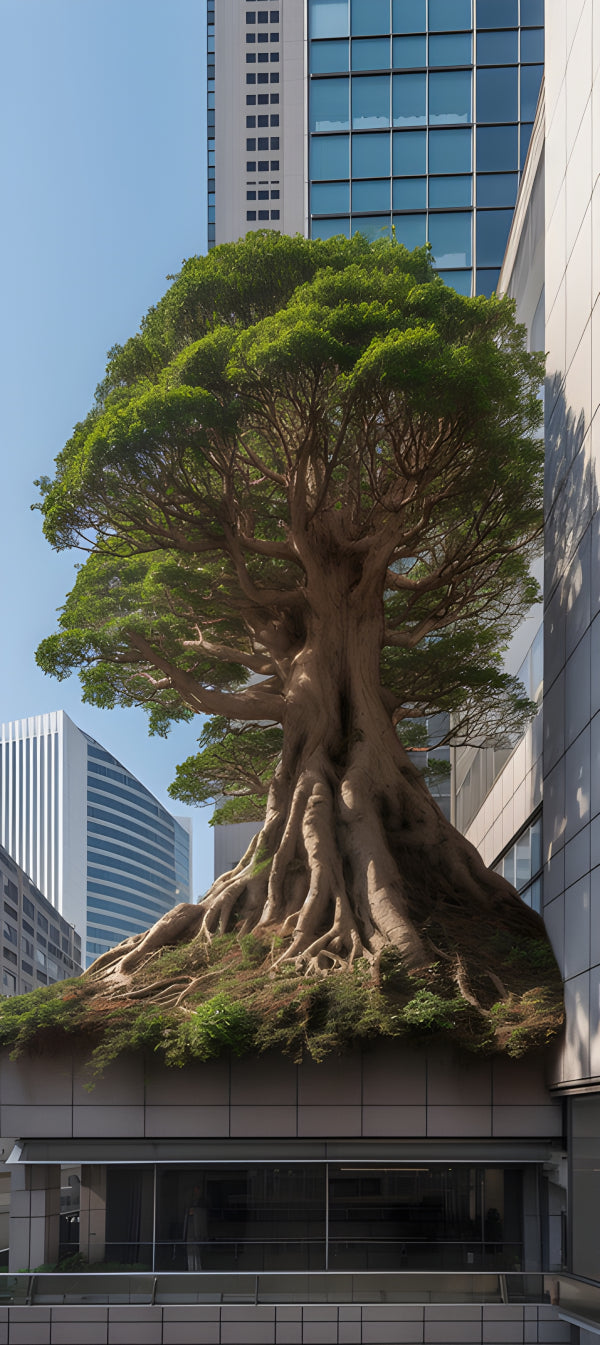 Vinyl Decal, Large Statement Tree Sculpture with Exposed Roots Print, 5 x 7 or 8 x 10 Inch Unframed 