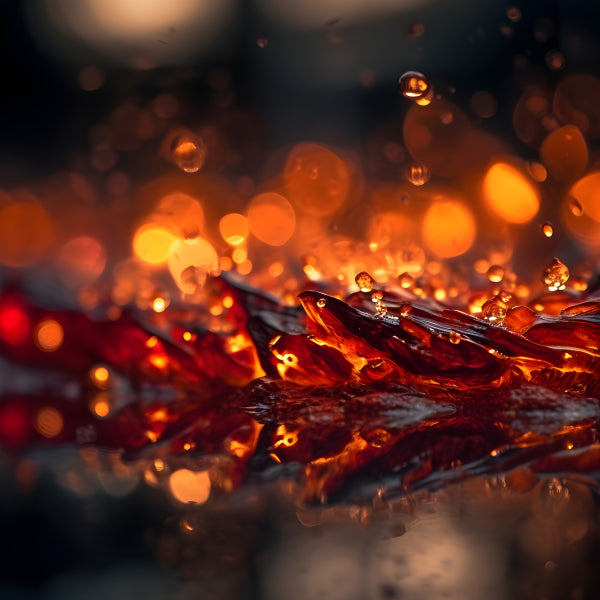 Vinyl Decal, Orange Bokeh Fiery Liquid Droplets Modern Decor Wall Art, 5 x 7 or 8 x 10 Inch Unframed