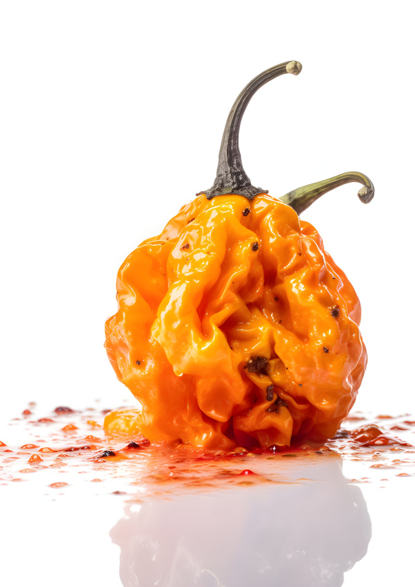 Vinyl Decal, Bold Carolina Reaper Chili Art Print for Food Lovers, 5 x 7 or 8 x 10 Inch Unframed Pos