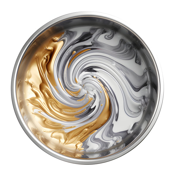 Vinyl Decal, Gold Silver Abstract Swirl Wall Art Poster Modern Metallic Home Decor Print, 5 x 7 or 8