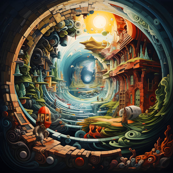 Vinyl Decal, Surreal Fantasy Portal Wall Art Poster, 5 x 7 or 8 x 10 Inch Unframed Poster for Home, 
