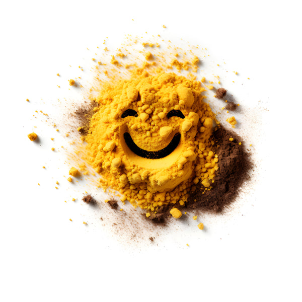Vinyl Decal, Vibrant Yellow Turmeric Powder Smiley Face Wall Art Decor, 5 x 7 or 8 x 10 Inch Unframe