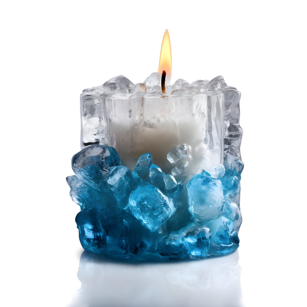 Vinyl Decal, Blue Crystal Ice Candle Wall Art Poster Aesthetic Home Decor Unframed, 5 x 7 or 8 x 10 