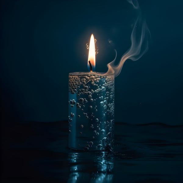 Vinyl Decal, Serene Blue Candle Wall Art Poster; Moody Aesthetic Home Decor, 5 x 7 or 8 x 10 Inch Un