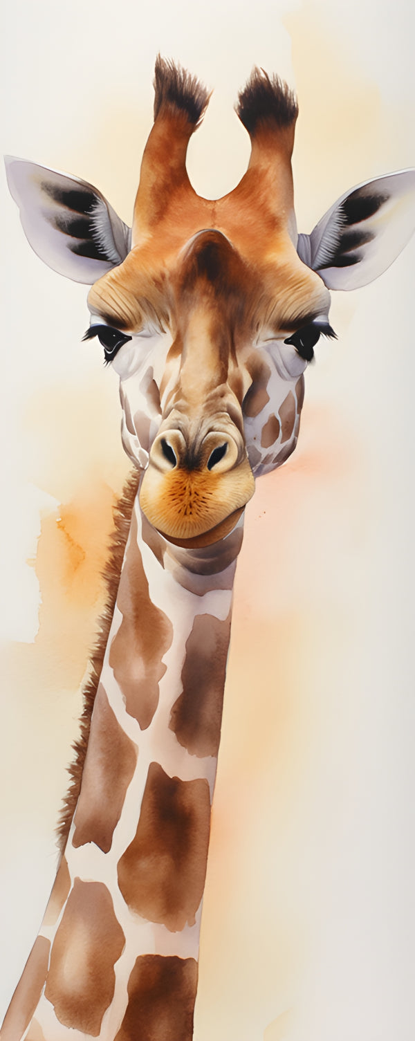 Vinyl Decal, Modern Watercolor Giraffe Animal Painting Wall Art Poster Print for Home Decoration, 5 