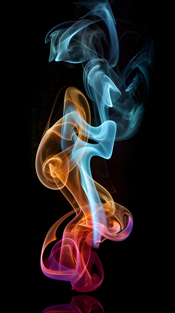 Vinyl Decal, Colorful Smoke Abstract Wall Art Poster Vibrant Modern Haze Design, 5 x 7 or 8 x 10 Inc