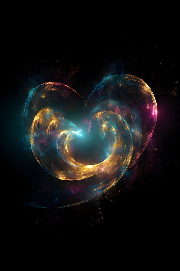 Vinyl Decal, Rainbow Heart Blackhole, 5 x 7 or 8 x 10 Inch Unframed Poster for Home, Bedroom Decor M