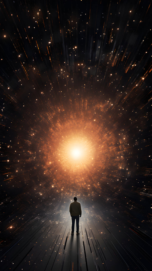 Vinyl Decal, Man Gazing Into The Universe Canvas Print, 5 x 7 or 8 x 10 Inch Unframed Poster for Hom