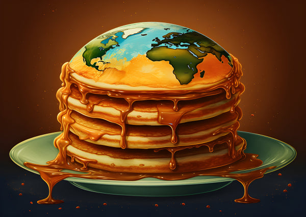 Vinyl Decal, Pancake Earth Abstract Wall Decor, 5 x 7 or 8 x 10 Inch Unframed Poster for Home, Bedro