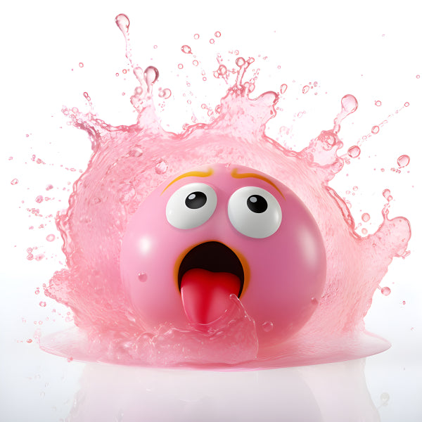 Vinyl Decal, Pink Character Liquid Splash Funny Face Wall Art Poster Print Modern Vibrant Artwork, 5