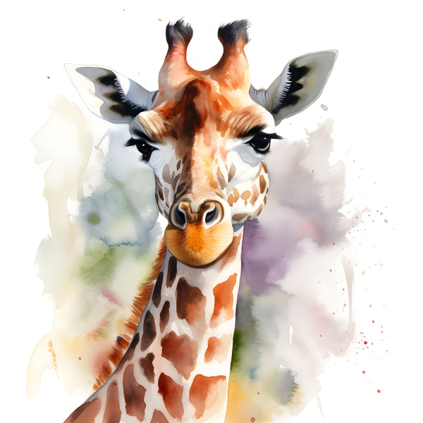 Vinyl Decal, Giraffe Wall Art Poster Print Modern Animal Painting Safari Home Decor, 5 x 7 or 8 x 10