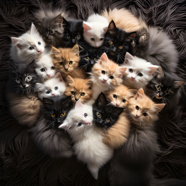 Vinyl Decal, Adorable Fluffy Kittens Variety Pack Cute Cat Lovers Wall Art Poster Print, 5 x 7 or 8 