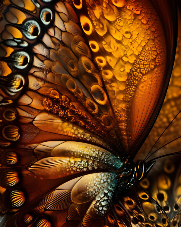 Vinyl Decal, Stunning Detailed Butterfly Wing Abstract Nature Photography Style Poster Print, 5 x 7 