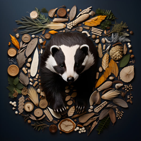 Vinyl Decal, Nature Inspired Badger Print, 5 x 7 or 8 x 10 Inch Unframed Poster for Home, Bedroom De