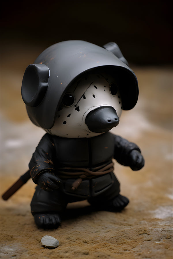 Vinyl Decal Ninja Mole Collectible Action Figure Black Warrior Vinyl Toy Character Figurine for Disp