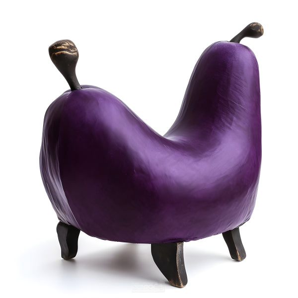 Vinyl Decal, Purple Eggplant Chair Art Print Unique Vegetable Furniture Decor, 5 x 7 or 8 x 10 Inch 