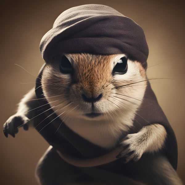 Vinyl Decal Charming Gerbil in Turban & Cloak | Adorable Rodent Art Print | Unique Animal Decor Gift