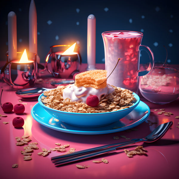 Vinyl Decal, Cozy Evening Cereal Scene Wall Art Print, 5 x 7 or 8 x 10 Inch Unframed Poster for Home