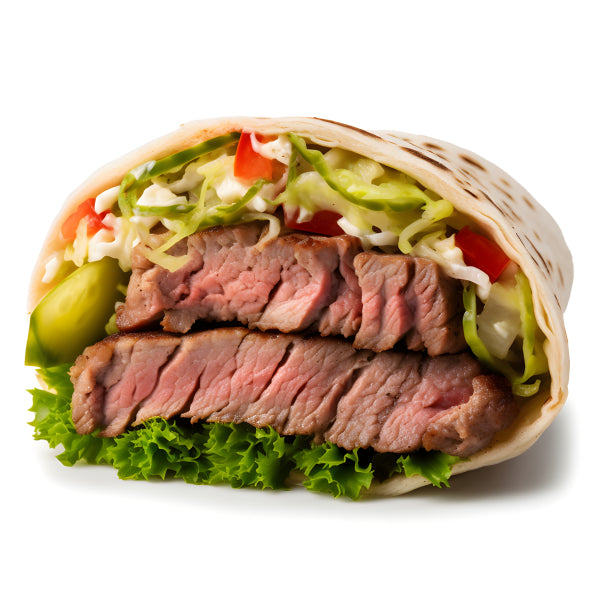 Vinyl Decal, Mouthwatering Sliced Meat and Fresh Vegetable Wrap Wall Art Poster Print, Food Artwork,