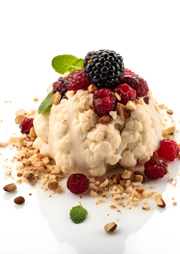 Vinyl Decal, Vibrant Berry and Nut Dessert Culinary Wall Art Print, 5 x 7 or 8 x 10 Inch Unframed Po
