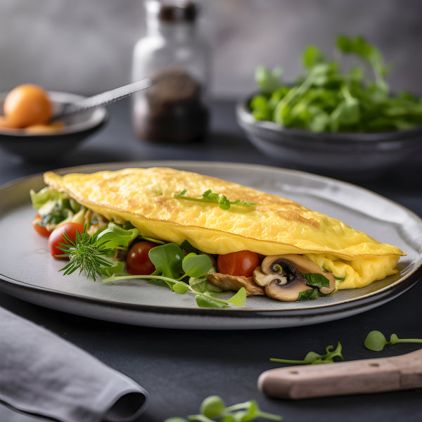 Vinyl Decal, Gourmet Omelette Kitchen Wall Art Print - Vibrant Breakfast Food Photography Poster, 5 