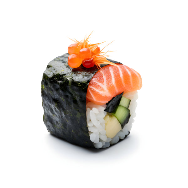 Vinyl Decal, Vibrant Salmon Sushi Roll Wall Art Poster Modern Kitchen & Dining Room Decor Print, 5 x