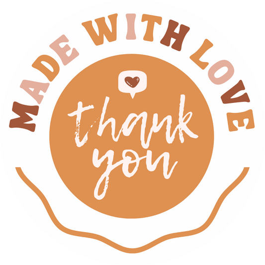 Inspirational Quote "Made With Love Thank You" Motivational Sticker Vinyl Decal Motivation Stickers- 5" Vinyl Sticker Waterproof