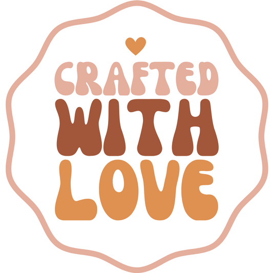 Inspirational Quote "Crafted With Love" Motivational Sticker Vinyl Decal Motivation Stickers- 5" Vinyl Sticker Waterproof