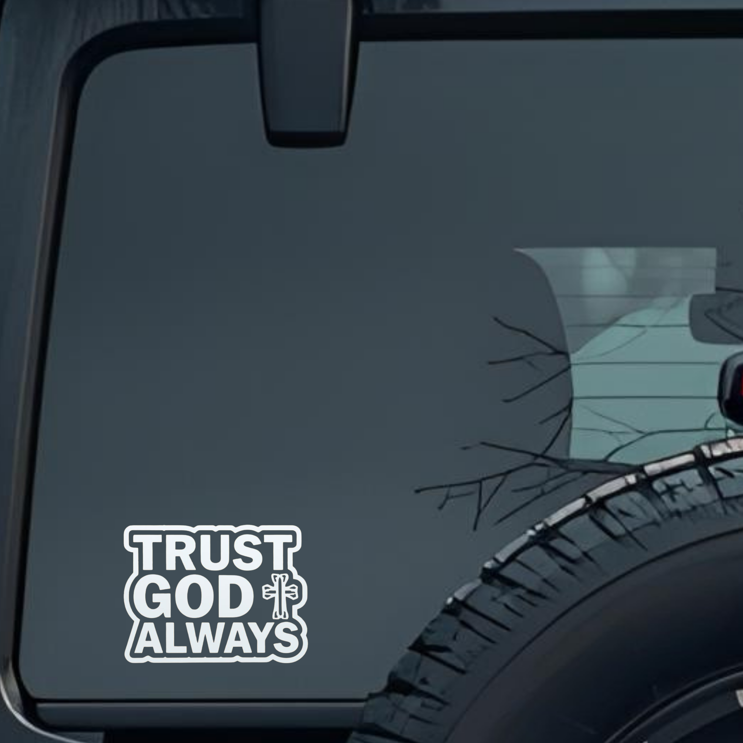 Trust God Always Large 6 inch Premium Decal Sticker For Car Bumper Window Rear Windshield Stickers, 