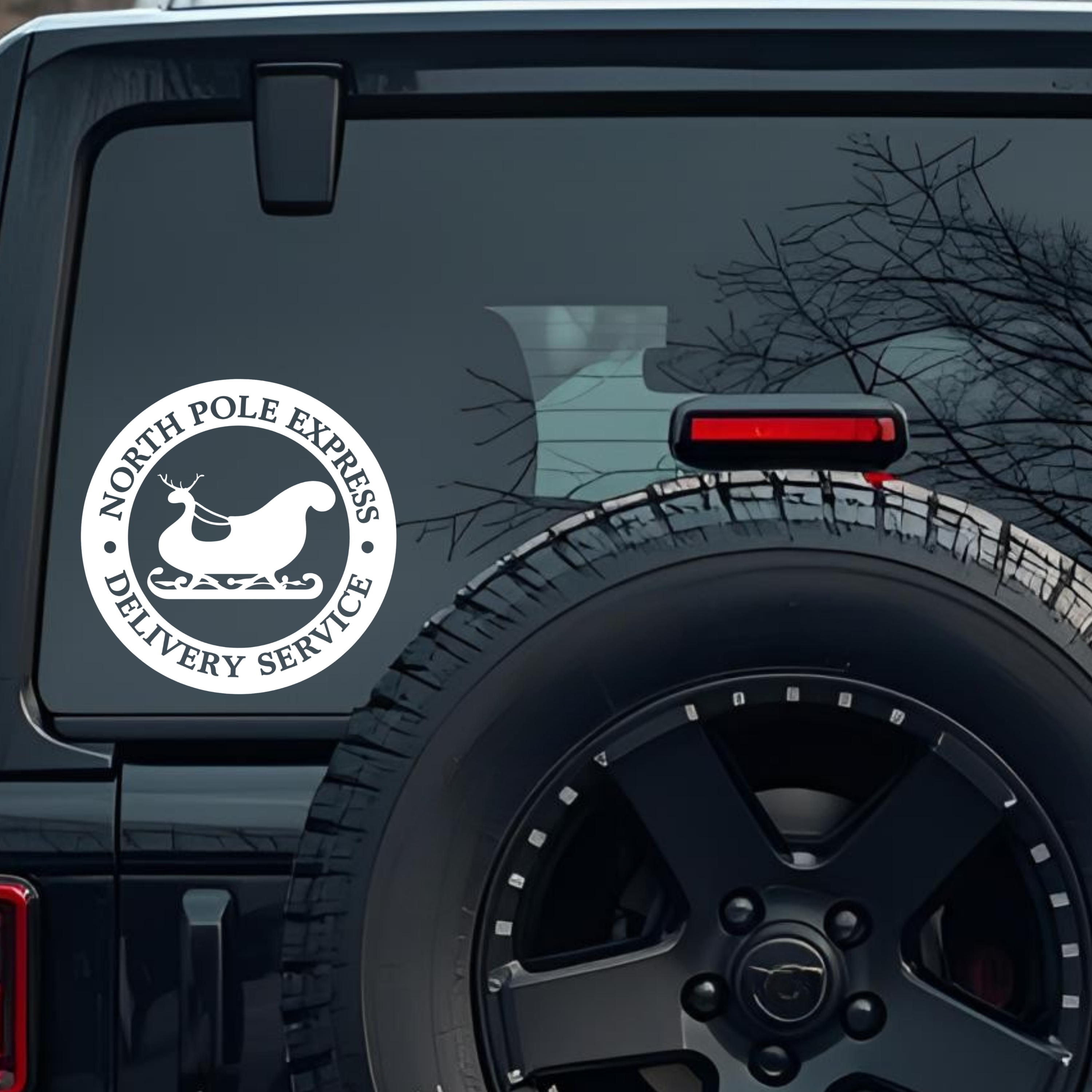 North Pole Express, Delivery Service Large 6 inch Premium Decal Sticker For Car Bumper Window Rear W