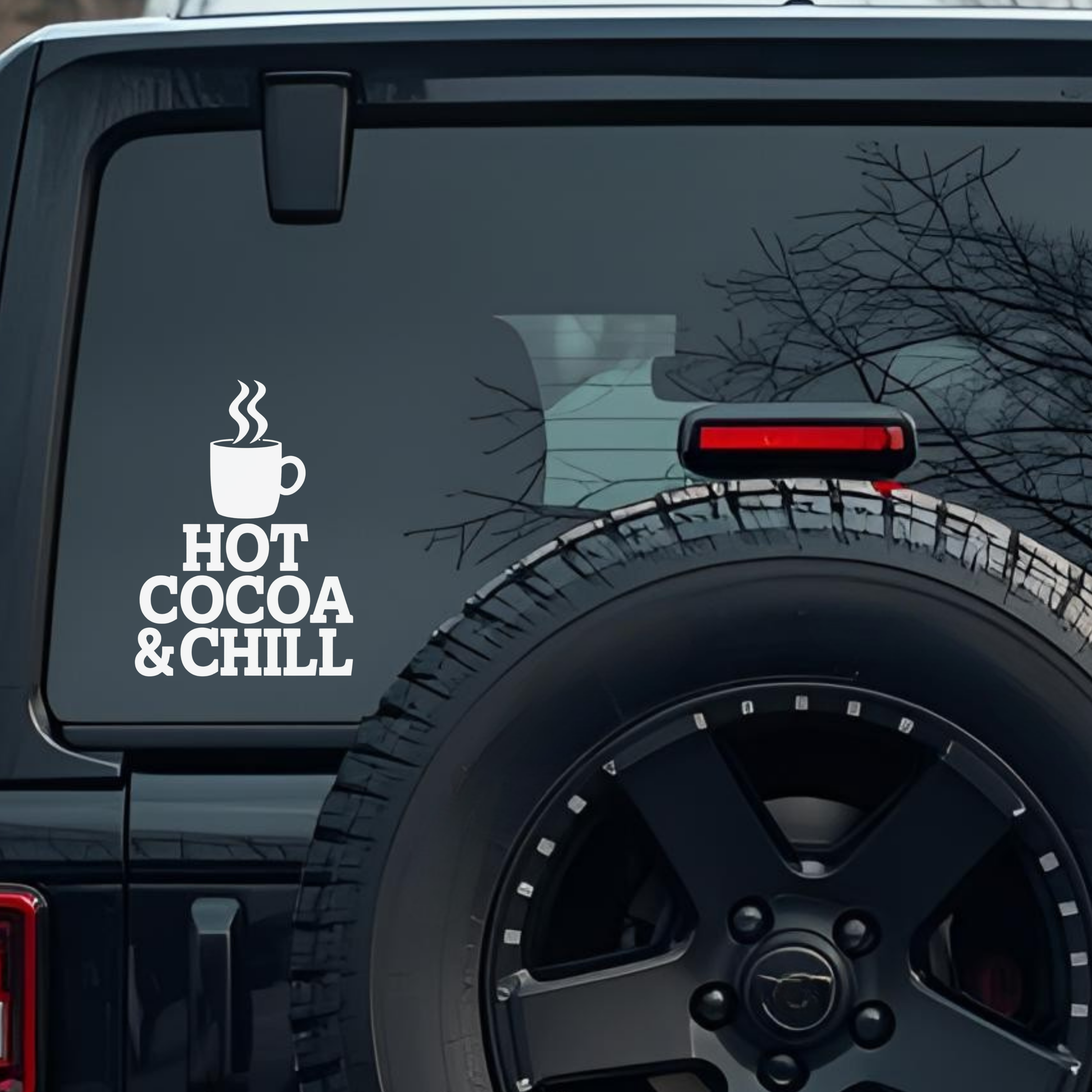Hot Cocoa & Chill Large 6 inch Premium Decal Sticker For Car Bumper Window Rear Windshield Stickers,